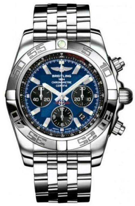 Breitling Orologio Automatico AB011012/C789 – Cronografo Quadrante Blu/Nero, Bracciale Acciaio, Impermeabile 500m